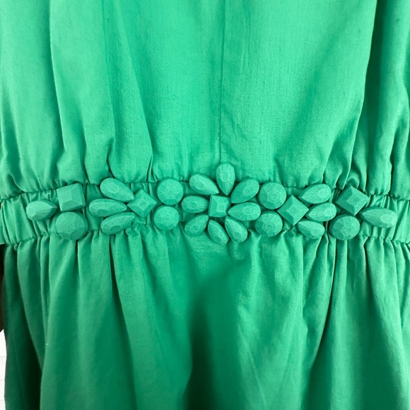 ModCloth Emerald Green Day Dress Beaded Accents XL - Picture 5 of 6